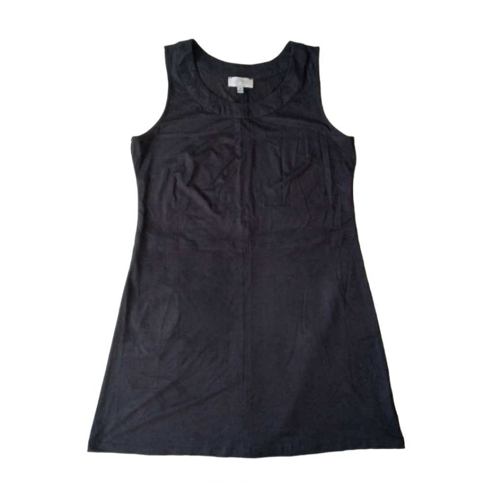 Soulmates Black Faux Suede Sleeveless Mini Length Shift Dress Women's Medium